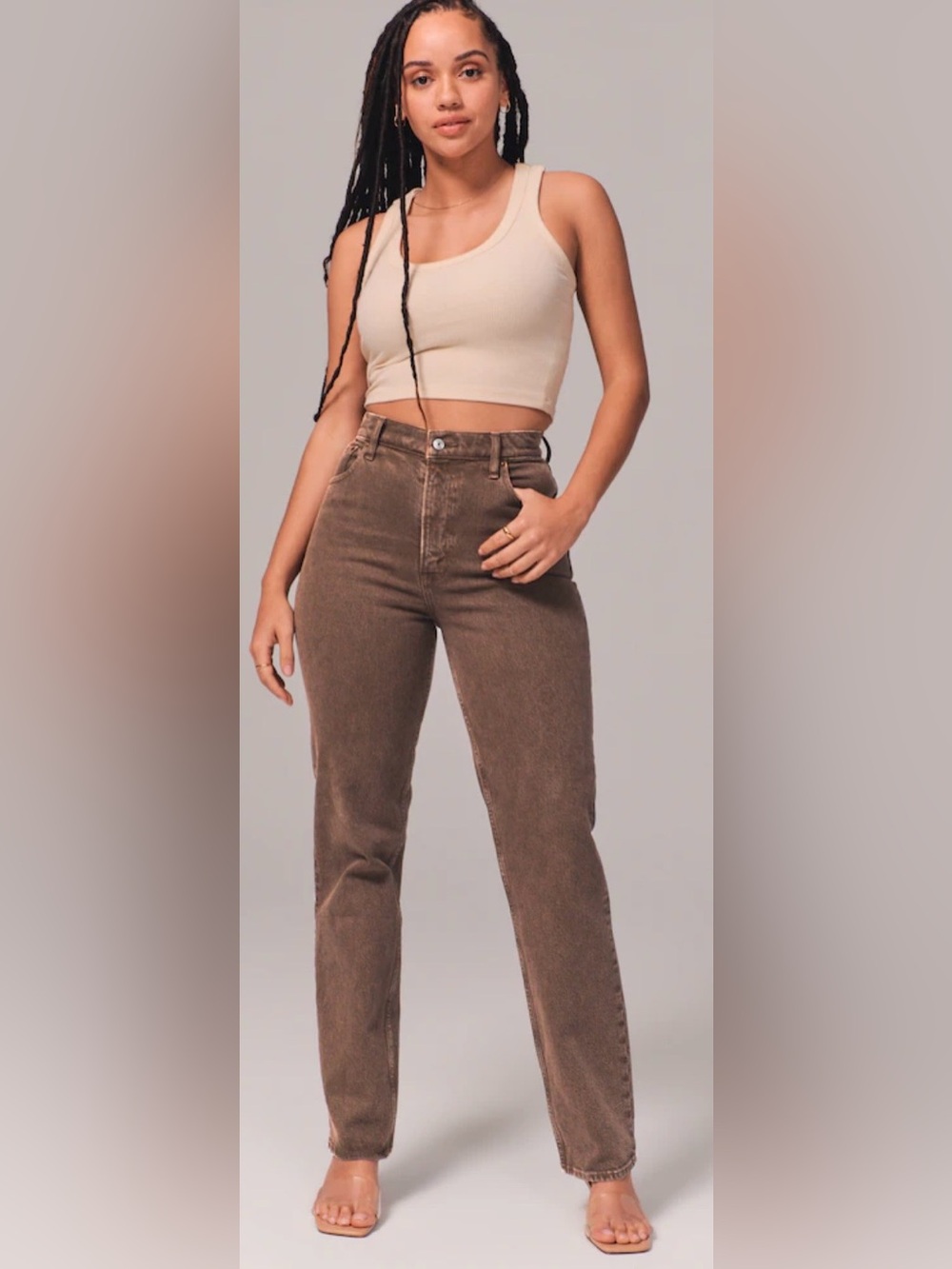 Abercrombie & Fitch 90s Straight High Rise in Brown Size 30